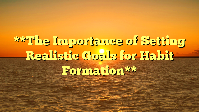 **The Importance of Setting Realistic Goals for Habit Formation**